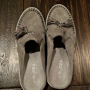 JSLIDES suede slip-on sneaker slides